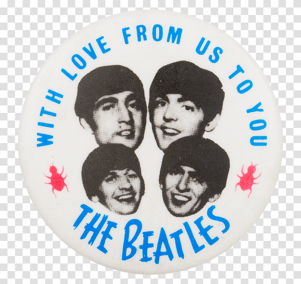 With Love From Us To You The Beatles Busy Beaver Button Museum Badge, Logo, Symbol, Trademark, Label Transparent Png