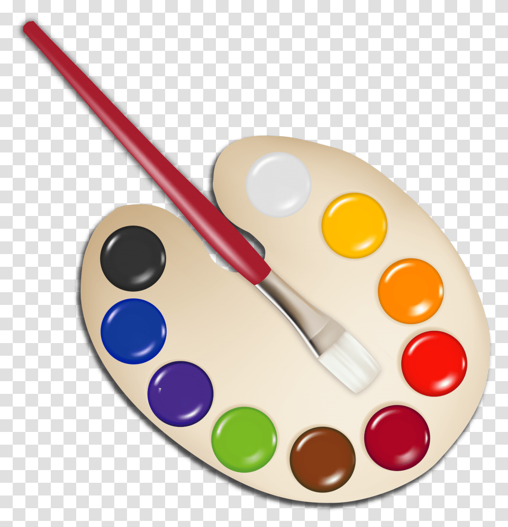 With Paint Brush Paint Palette No Background, Paint Container, Tool Transparent Png