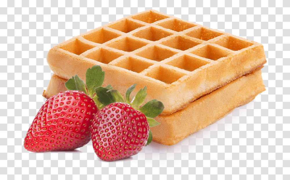 With Strawberry, Waffle, Food, Fruit, Plant Transparent Png