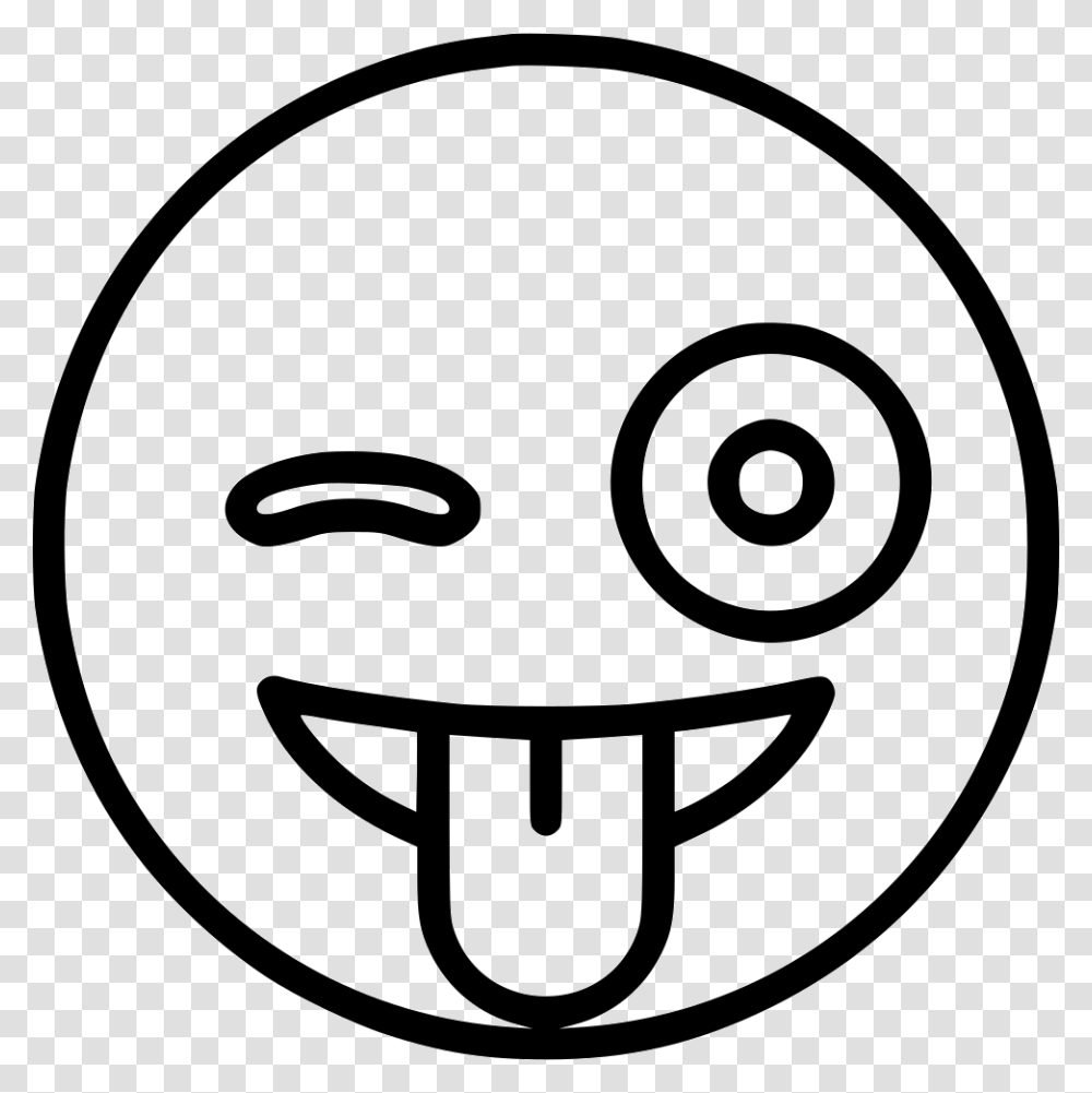 With Stuck Out Tongue And Winking Eye Emoji Tongue Out Svg, Logo, Trademark, Stencil Transparent Png