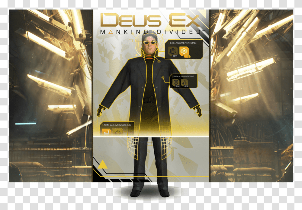 With The Title Character Adam Jensen Himself And Was Deus Ex Ar, Person, Coat, Shop Transparent Png