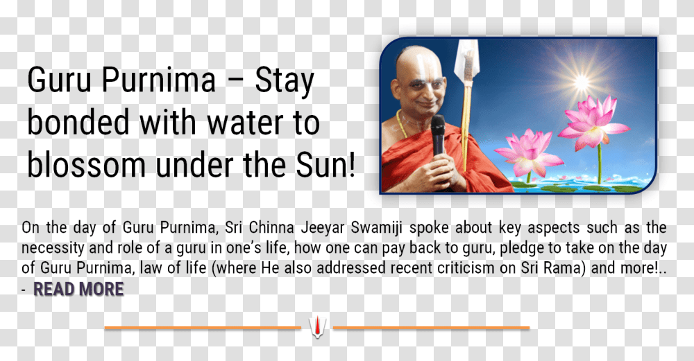 With Wishes And Blessings From Sri Chinna Jeeyar Swamiji Graphic Design, Person, People, Costume, Monk Transparent Png