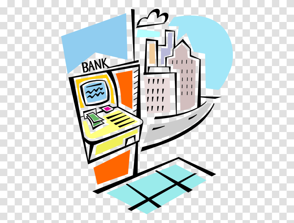 Withdrawing Cash From Bank Atm, Poster, Advertisement, Arcade Game Machine Transparent Png