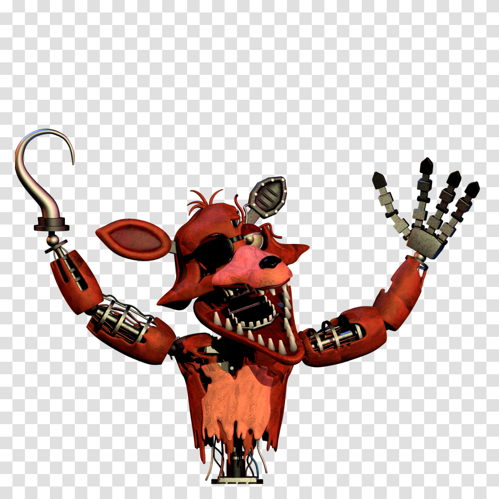 Withered Foxy Render, Hook, Person, Human, Robot Transparent Png