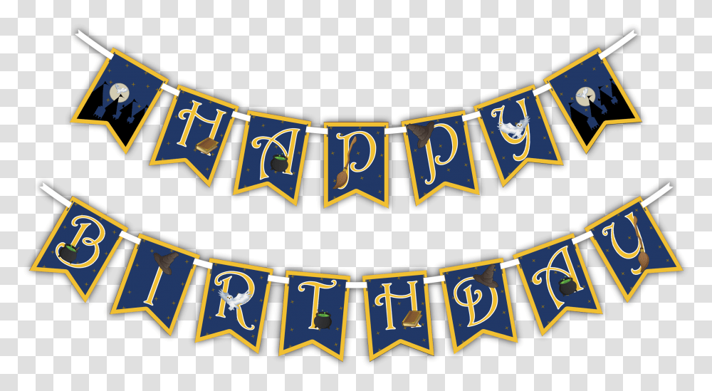 Wizard Castle Happy Birthday Party Banner Happy Birthday Happy Birthday Printable Banner, Text, Alphabet, Word, Symbol Transparent Png
