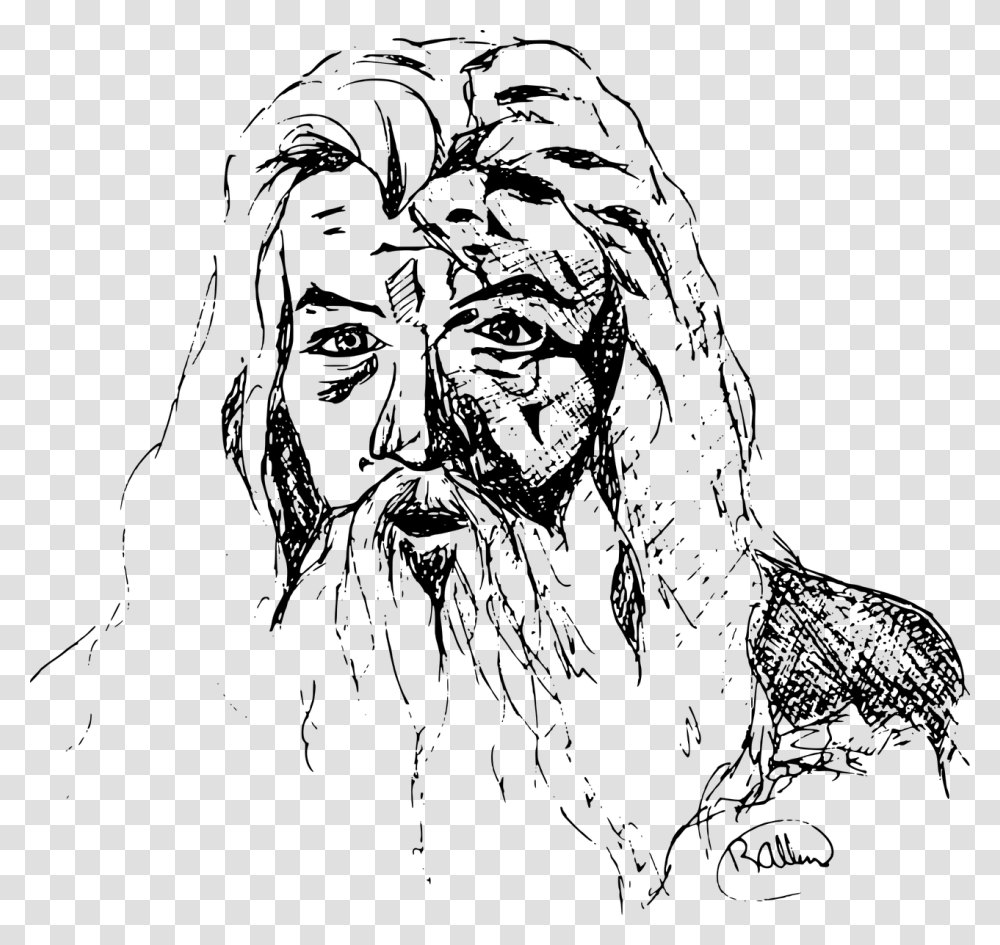 Wizard In Black And White, Gray, World Of Warcraft Transparent Png