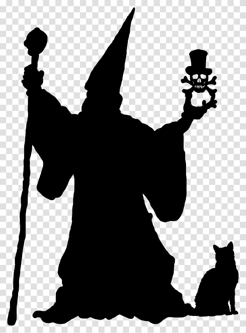 Wizard Silhouette, Gray, World Of Warcraft Transparent Png