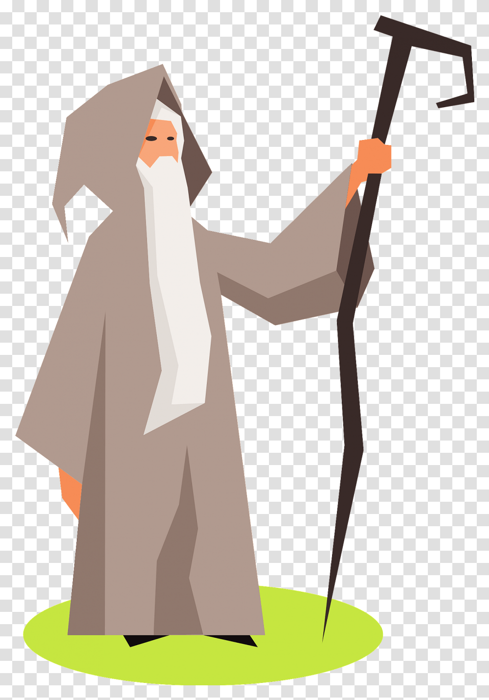 Wizard With Stick Clipart Wizard Clipart, Clothing, Costume, Cross, Symbol Transparent Png