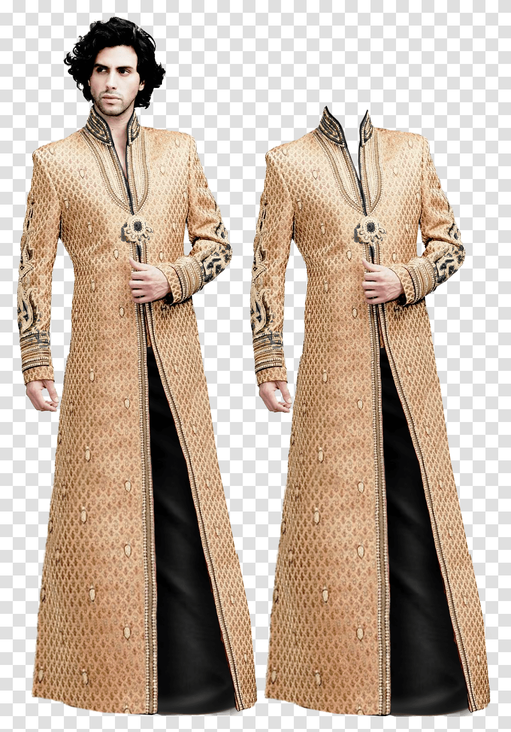 Wizarding Robes Gold Black Etc Wizarding Robes, Overcoat, Person, Sleeve Transparent Png