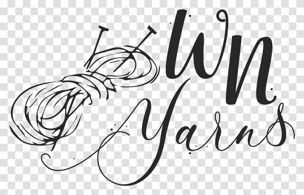 Wn Yarns Calligraphy Line Art, Handwriting, Letter, Label Transparent Png