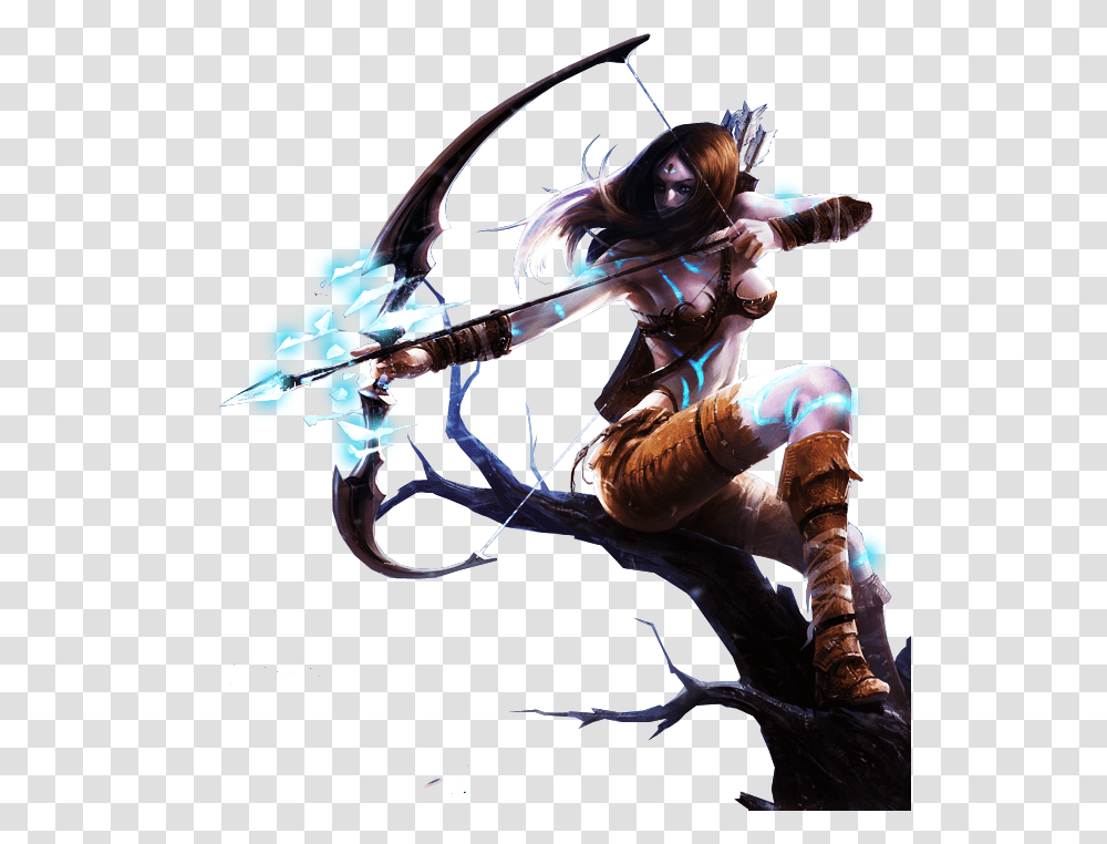 Woad Hunter Ashe Skin Axl Rosenberg Into The Wild, Bow, Person, Human, Archery Transparent Png