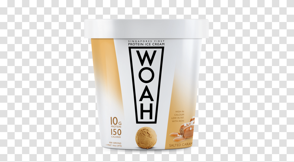 Woah Protein Ice Cream Salted Caramel Pint Glass, Bottle, Label, Cosmetics Transparent Png