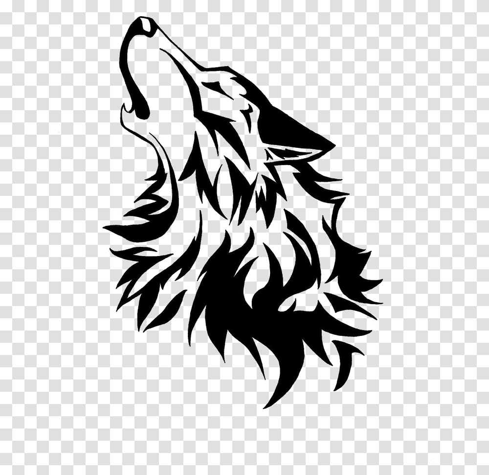 Wolf Art Cartoon Wolf Head Howling, Silhouette, Floral Design, Pattern Transparent Png