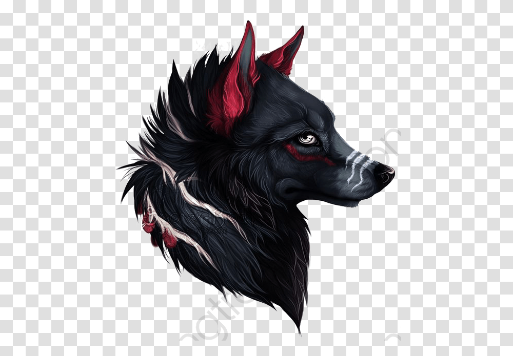 Wolf Avatar Black And Red Wolf, Chicken, Poultry, Fowl, Bird Transparent Png