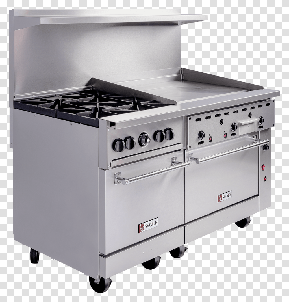Wolf C60sc 4b24gtn Ranges Griddle Range Oven Medium Kitchen, Stove, Appliance, Gas Stove, Kitchen Island Transparent Png