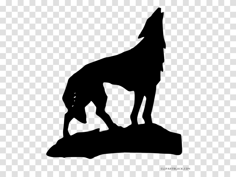Wolf Clipart Black Background Vector Freeuse Hd Gray Howling Wolf Silhouette Transparent Png