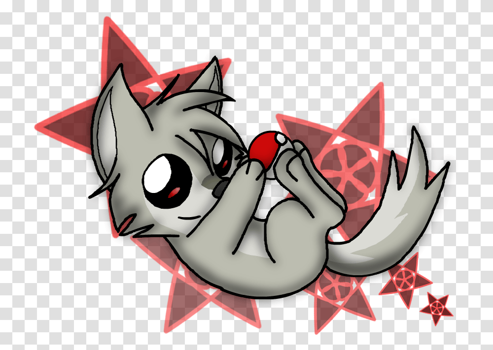 Wolf Clipart Chibi Cute Wolf Anime, Hand, Star Symbol Transparent Png