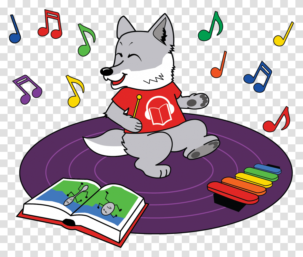 Wolf Dancing And Playing Music Rhymes Clipart, Paper, Flyer, Poster, Advertisement Transparent Png