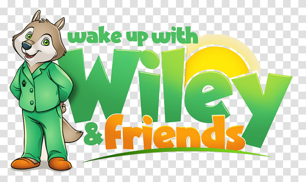Wolf Ears Wake Up With Wiley And Friends Logo Illustration, Person, Word, Vegetation, Plant Transparent Png