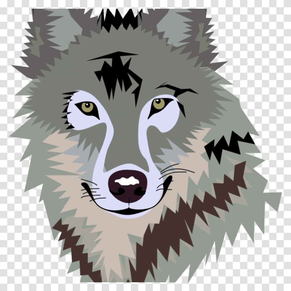 Wolf Face Clipart Clip Art Of Tattoo Search Download, Mammal, Animal, Bird, Red Wolf Transparent Png