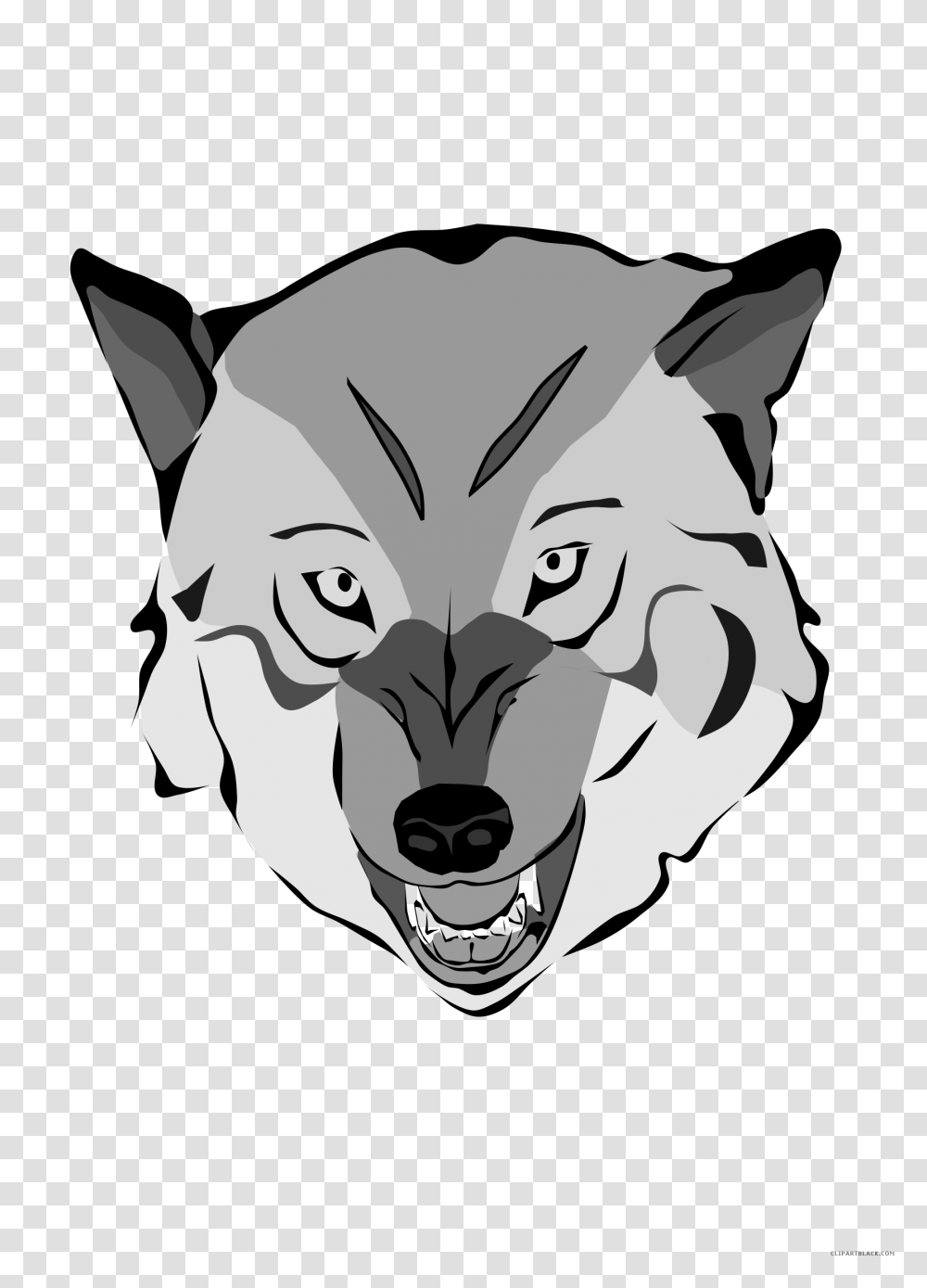 Wolf Face Clipart Clip Art Of Tattoo Search Download, Mammal, Animal, Drawing, Sketch Transparent Png
