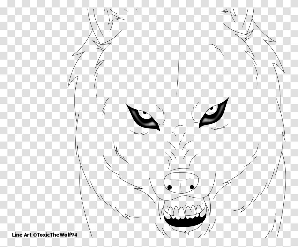 Wolf Face Drawing Line Art, Gray, World Of Warcraft Transparent Png