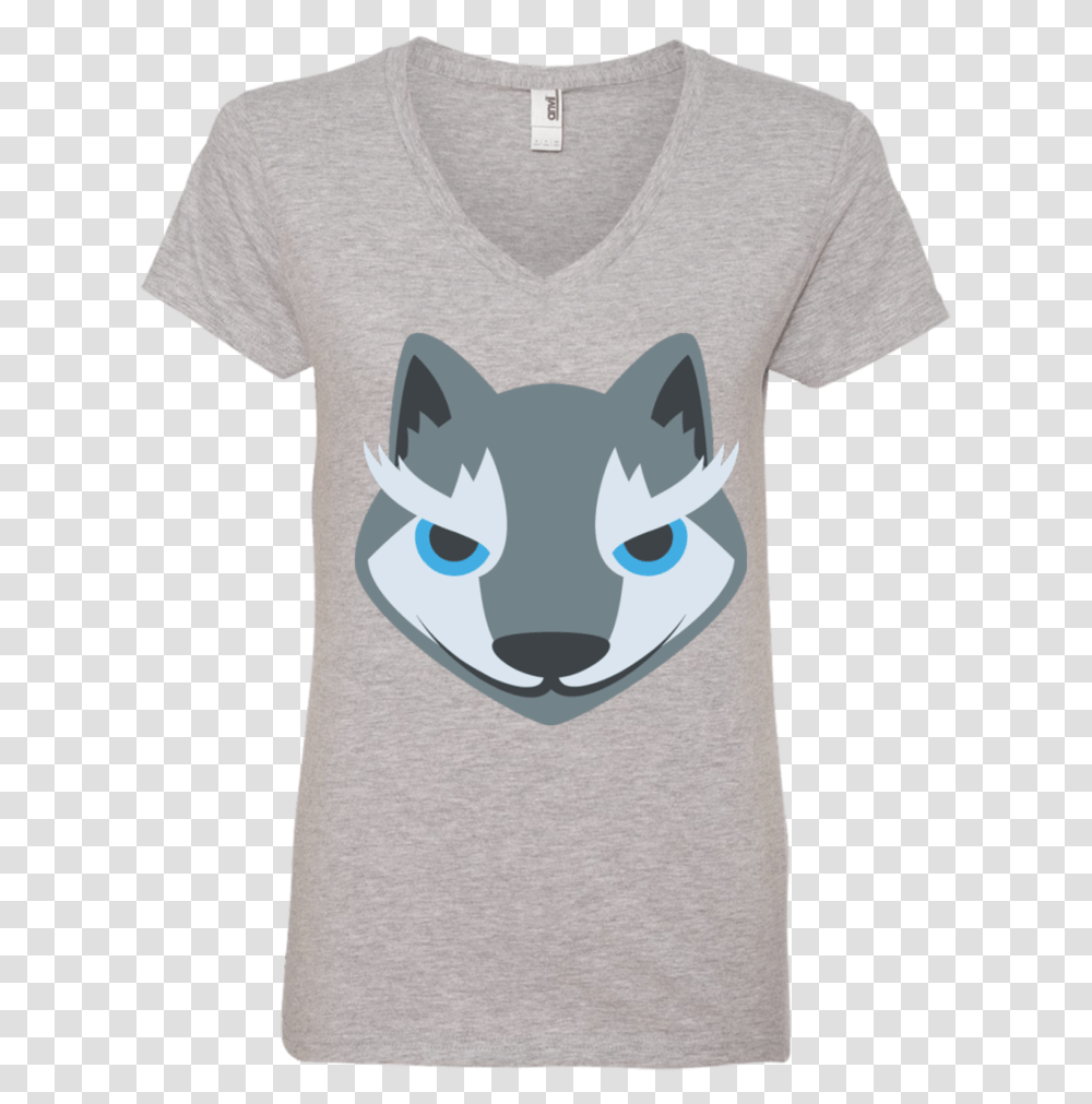 Wolf Face Emoji Ladies Fan Shirts For Volleyball, Apparel, T-Shirt, Cat Transparent Png
