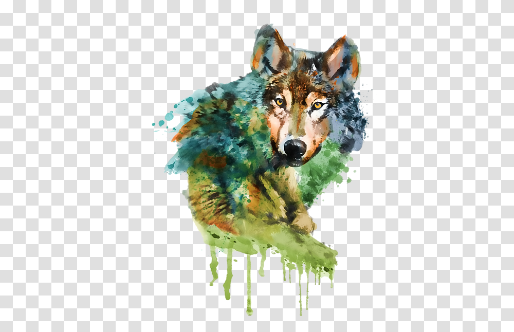 Wolf Face Watercolor Beach Towel For Wolf Face Watercolor, Mammal, Animal, Chicken, Bird Transparent Png