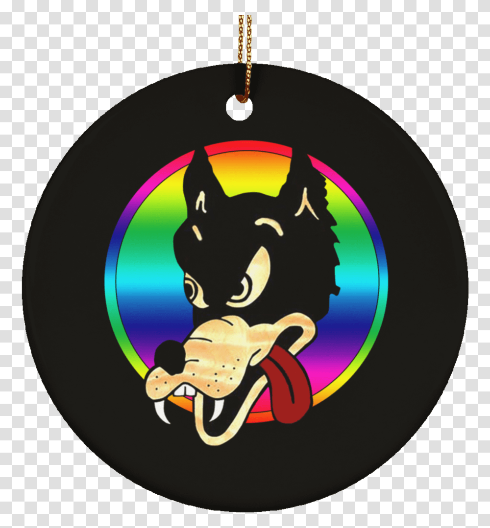 Wolf Guitar Ceramic Circle Tree Ornament, Cat, Pet, Mammal, Animal Transparent Png