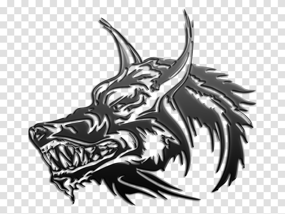 Wolf Head Logo Black Wolf, Dragon Transparent Png