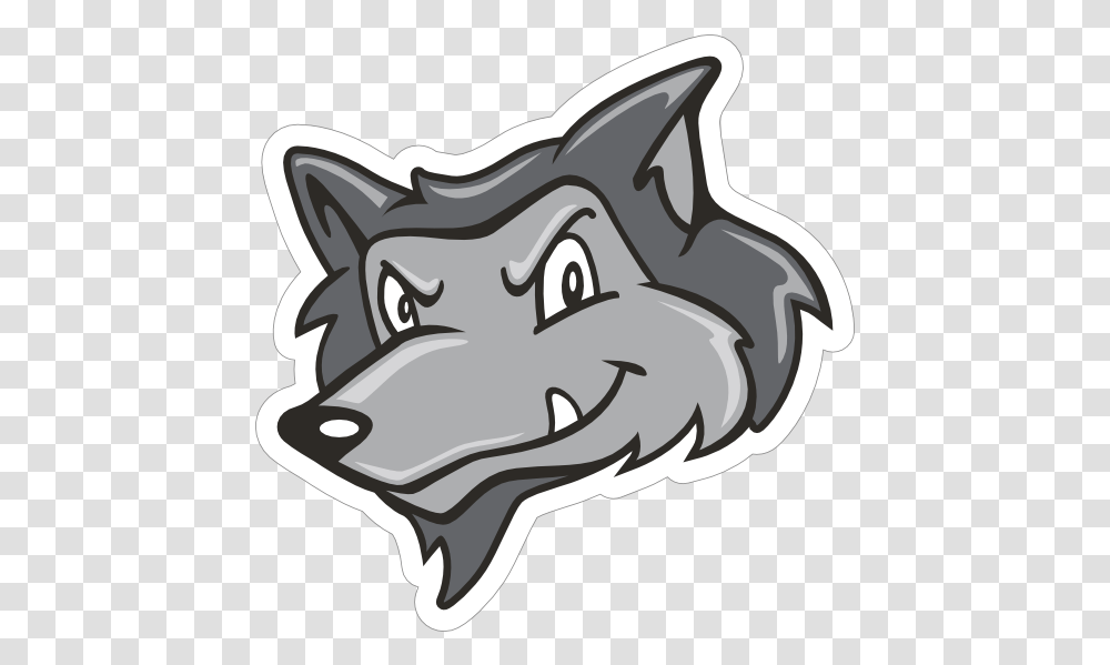 Wolf Head Mascot Sticker Cartoon, Animal, Statue, Sculpture, Pet Transparent Png