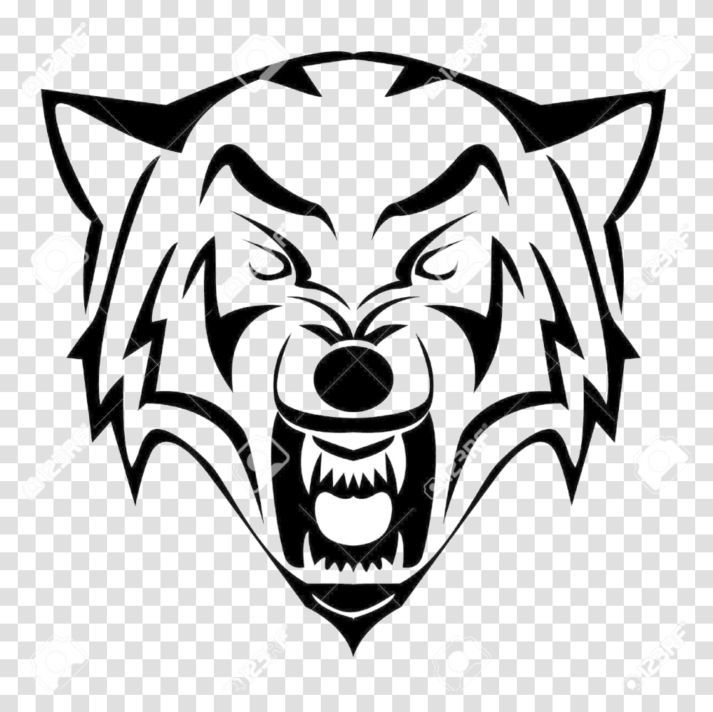 Wolf Head Outline Free Best On Animal Head Tattoo, Stencil, Ninja, Halloween, Panther Transparent Png