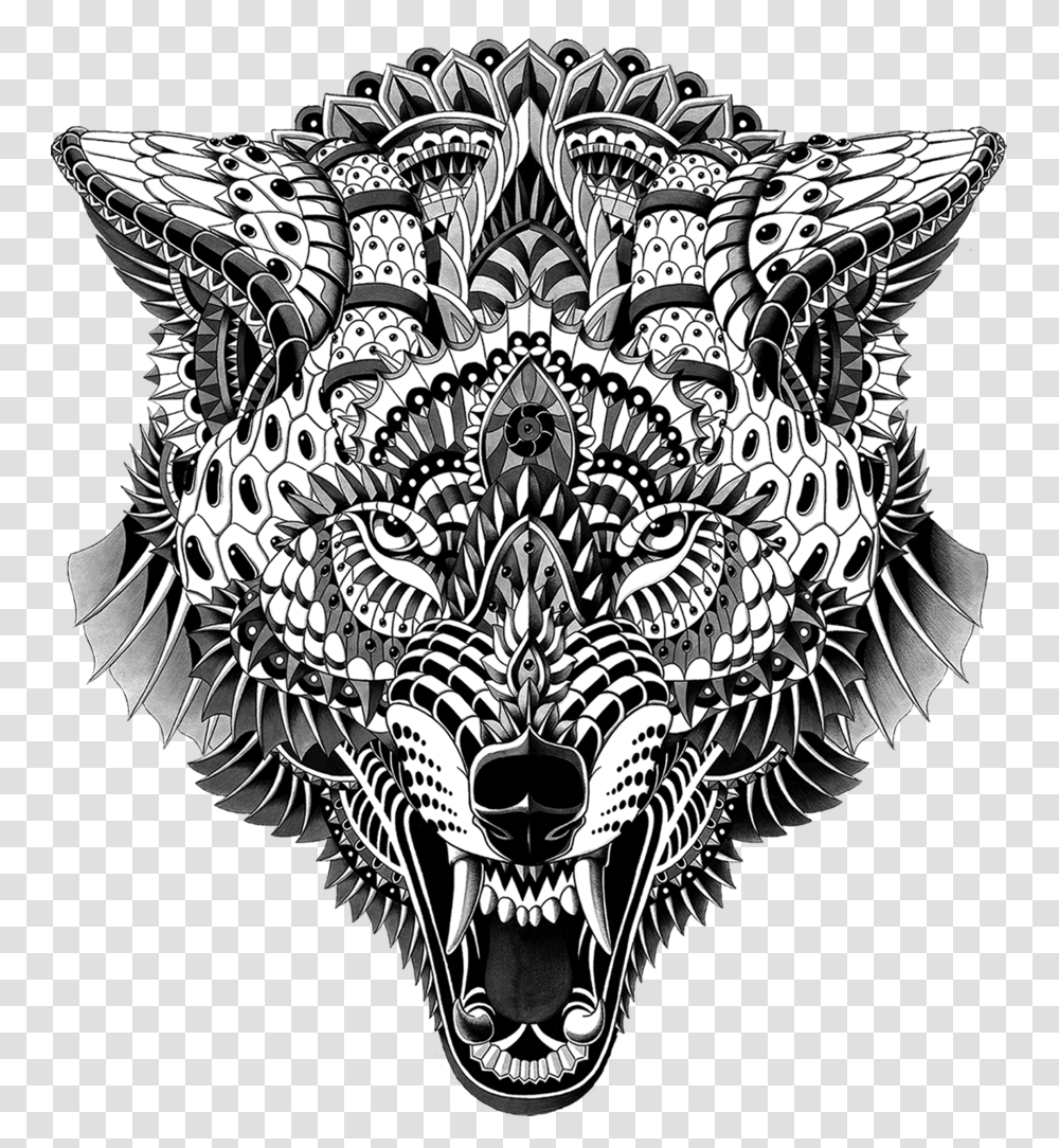 Wolf Head Sticker Coloring Book, Pattern, Ornament, Emblem Transparent Png