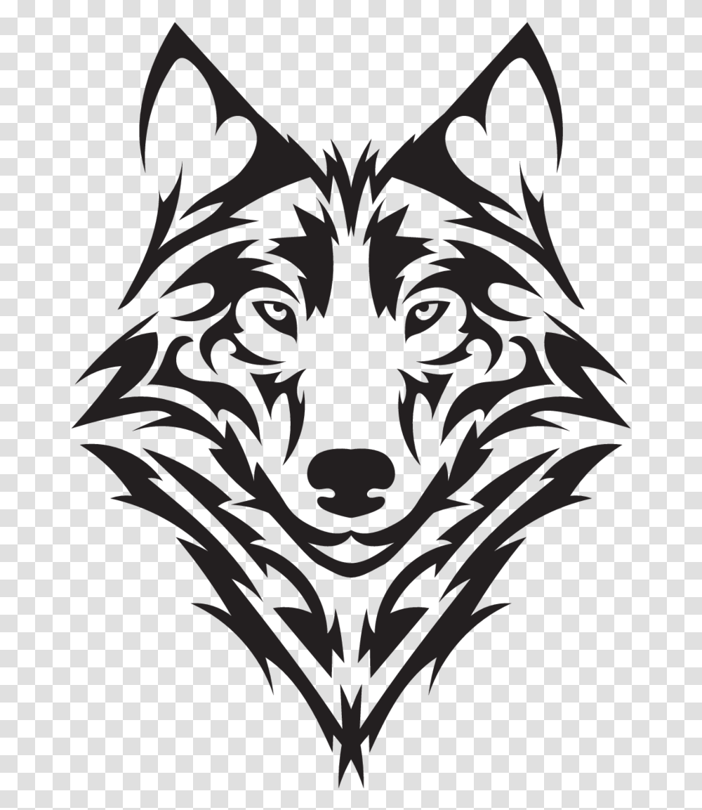 Wolf Head Tribal Tattoo, Pattern, Floral Design Transparent Png