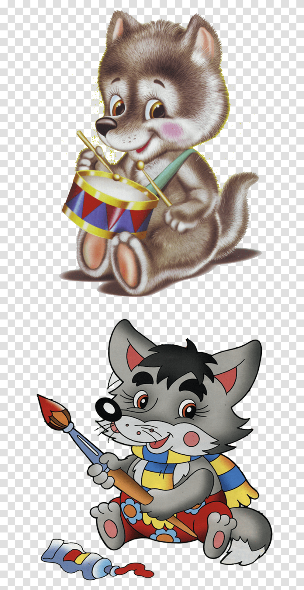 Wolf Holding A Paintbrush, Label, Animal, Mammal Transparent Png