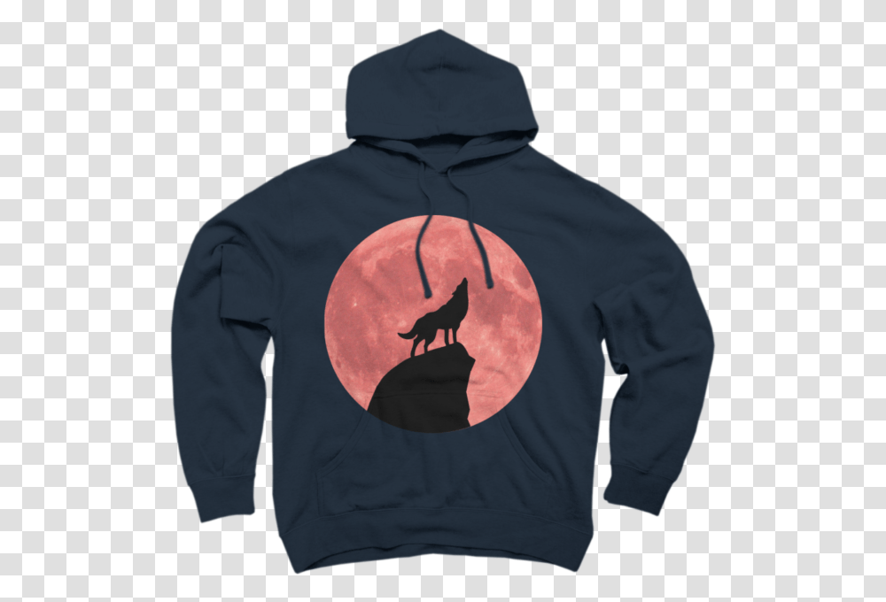 Wolf Howling At A Blood Moon Tea Hoodie, Apparel, Sweatshirt, Sweater Transparent Png