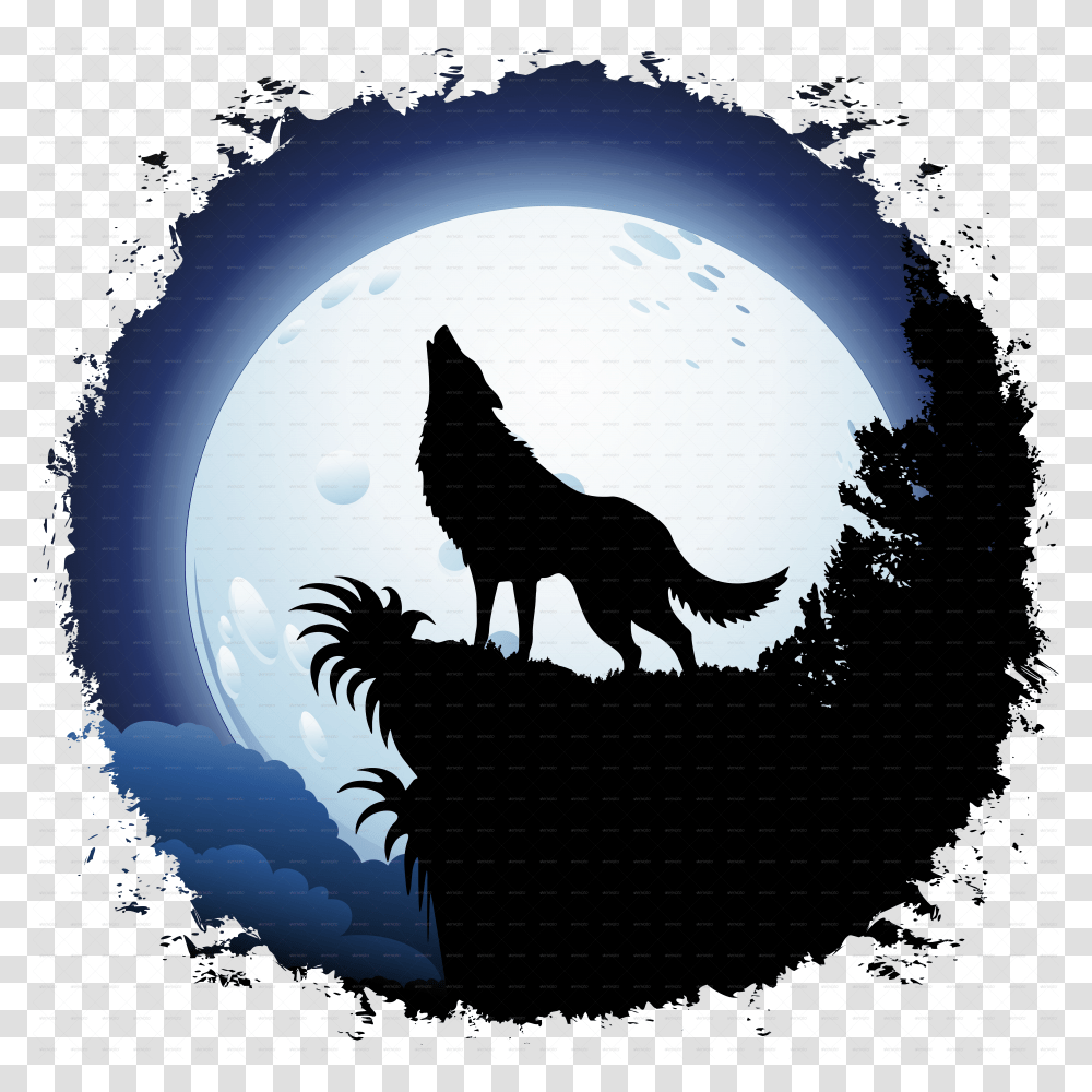 Wolf Howling At Moon Transparent Png