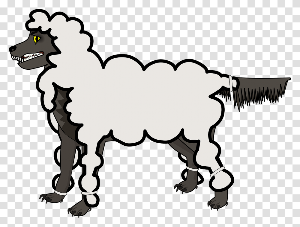 Wolf In Sheeps Clothing Clip Art, Animal, Mammal, Goat, Stencil Transparent Png