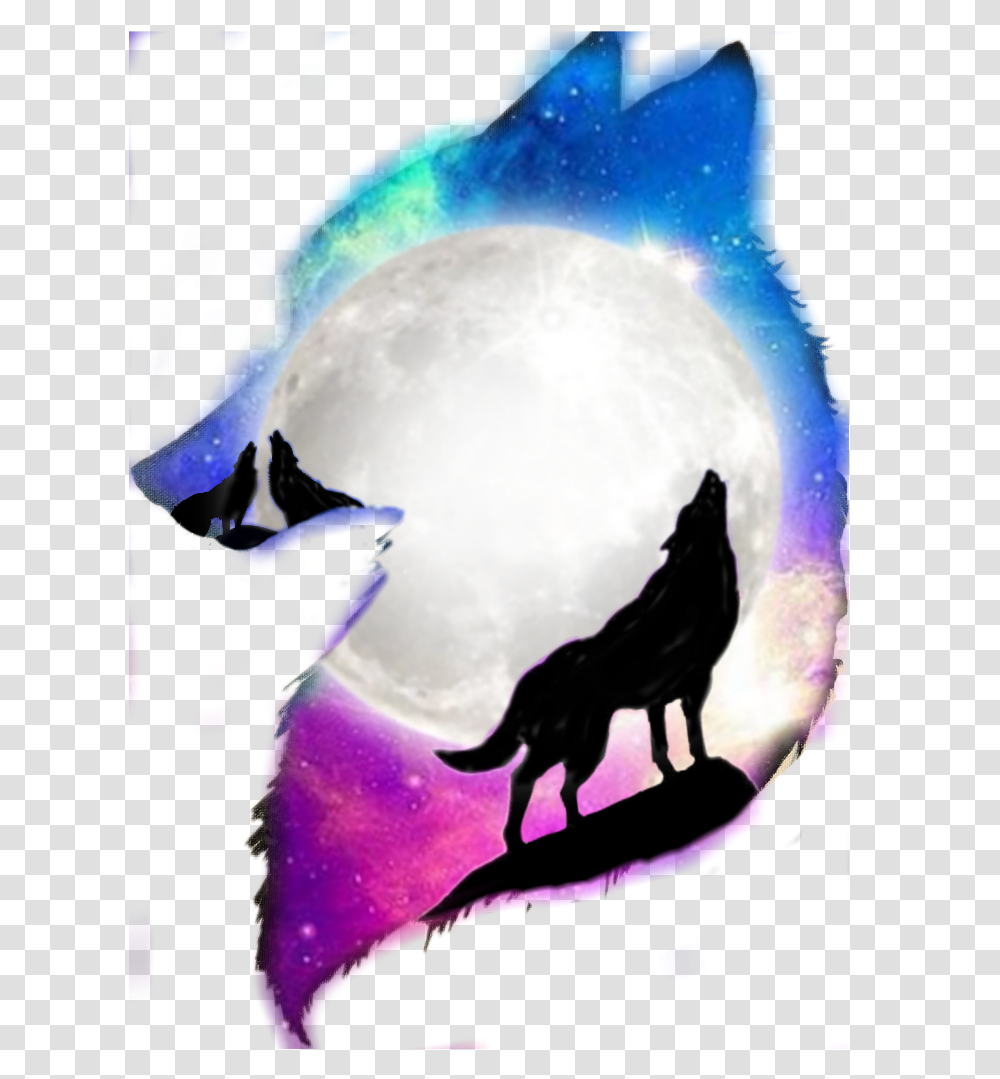 Wolf Mone Space Galaxy Silhouette, Pattern, Horse Transparent Png