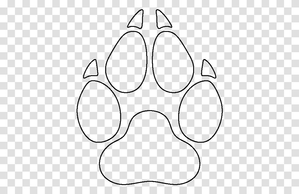 Wolf Paw Print Template Wolf Paw Print Outline, Gray Transparent Png