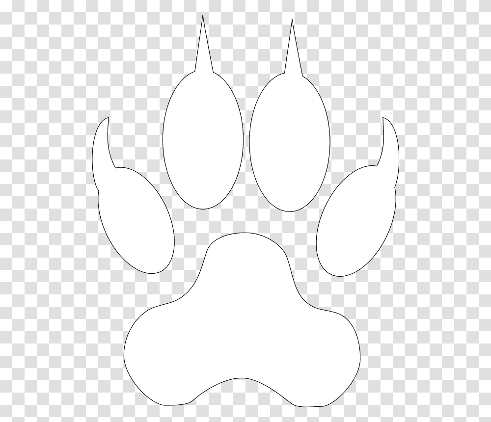 Wolf Paw Print White, Footprint, Hook, Claw Transparent Png