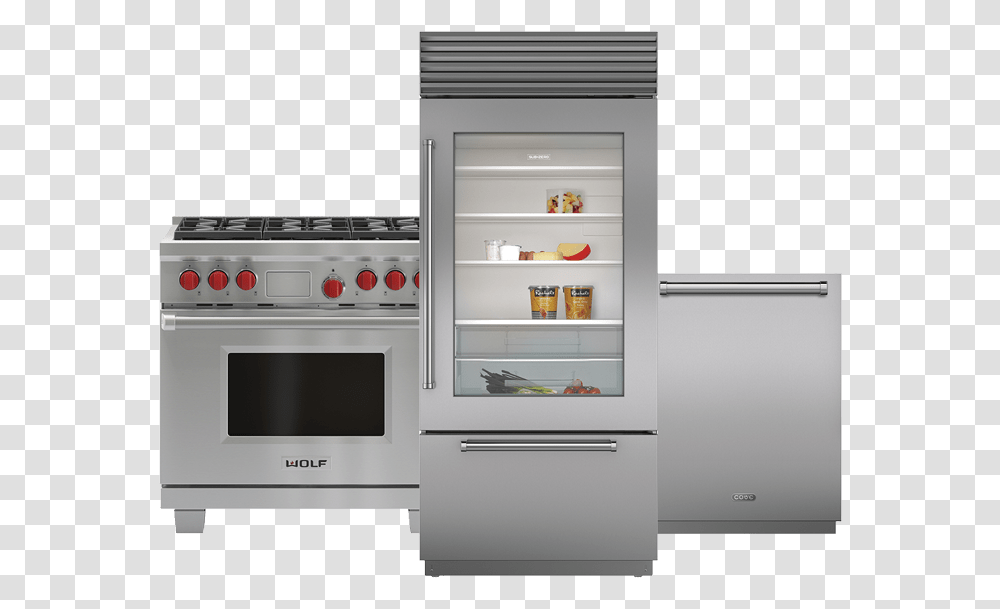 Wolf Sub Zero Range Cooker, Microwave, Oven, Appliance, Refrigerator Transparent Png