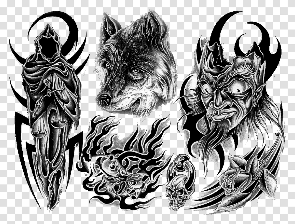 Wolf Tattoo Design Tattoos Design Background, Person, Drawing, Painting Transparent Png