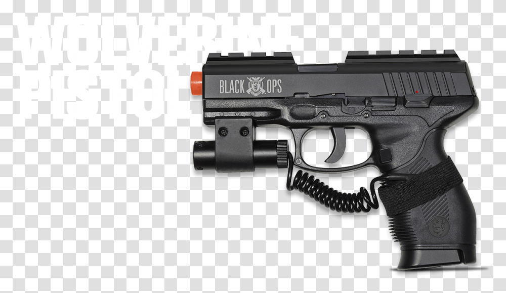 Wolverine Co2 Airsoft Pistol Black Ops Airsoft Glock, Gun, Weapon, Weaponry Transparent Png