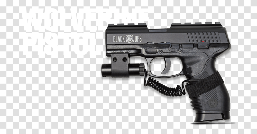 Wolverine Co2 Bb Pistol W Laser Black Ops Airsoft Glock, Gun, Weapon, Weaponry, Handgun Transparent Png