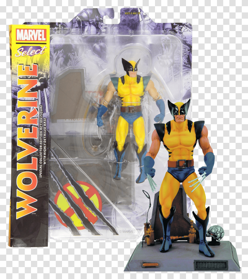 Wolverine Marvel Select 6 Action Figure Diamond Select Toys Wolverine, Person, Human, Figurine, Robot Transparent Png