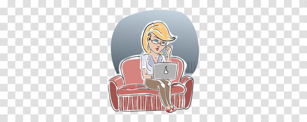 Woman Technology, Furniture, Sitting, Person Transparent Png
