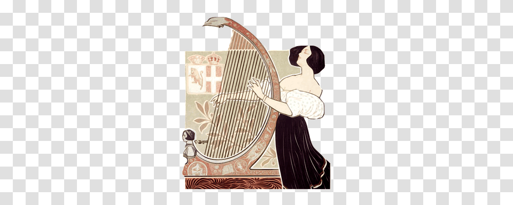 Woman Person, Harp, Musical Instrument, Lyre Transparent Png