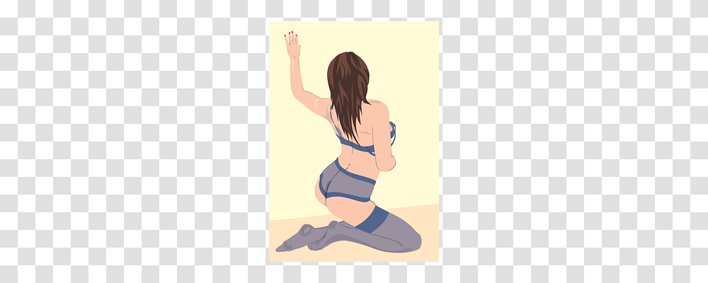 Woman Person, Kneeling, Back, Underwear Transparent Png