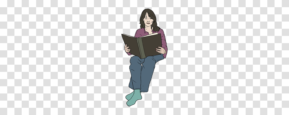 Woman Person, Reading Transparent Png